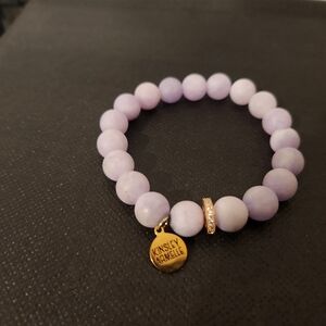 Beautiful Lavender And Gold Beaded Bracelet